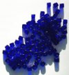 100 5mm Transparent Cobalt Cube Beads